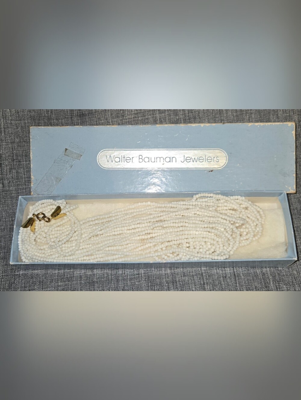 Vintage White Multi-Strand Beaded Necklace - Picture 6 of 6